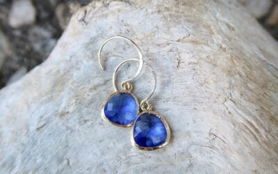 Cobalt Blue Faceted Glass Drop Earrings