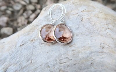 Peach Teardrop Earrings