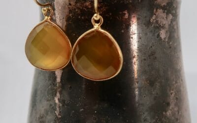 Yellow Chalcedony Faceted Earrings