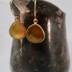 Yellow Chalcedony Faceted Earrings