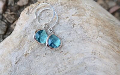 Faceted Sapphire Pendant Earrings