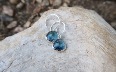 Light Montana Blue Faceted Drop Earrings