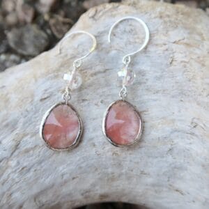 Pink Grapefruit Teardrop Earrings