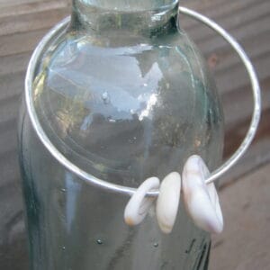 Silver Three Puka Shell Bangle