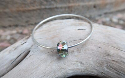 Silver Swarovski Crystal Bangle