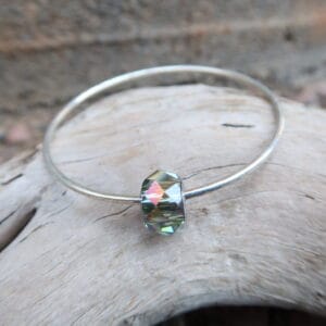 Silver Swarovski Crystal Bangle