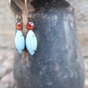 Vintage Blue Stripe Earrings