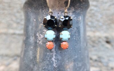 Vintage Crystal Stacked Earrings