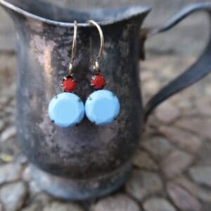 Vintage Turquoise and Cherry Earrings