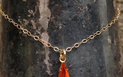 Vintage Sunset Orange Necklace