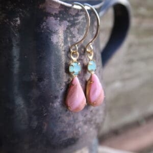 Vintage Pink & Blue Earrings
