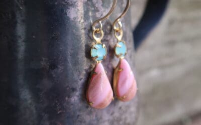 Vintage Pink & Blue Earrings