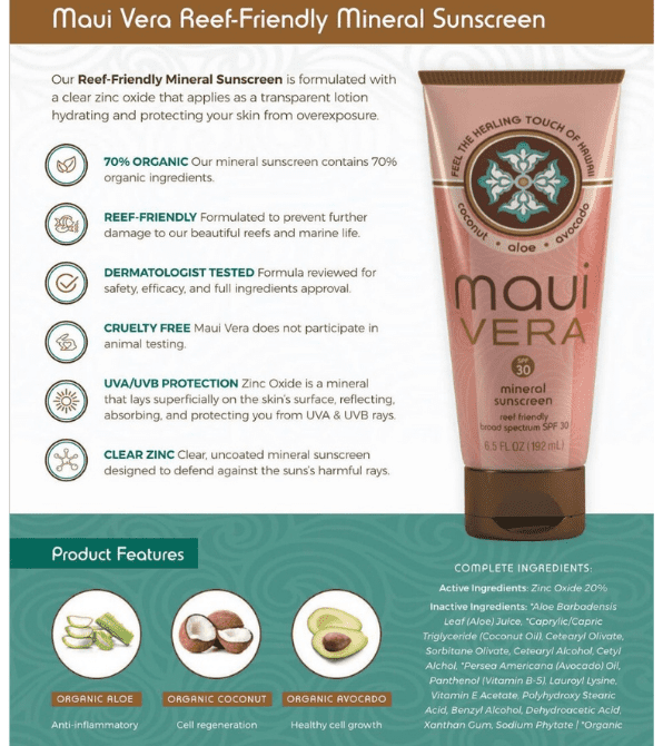 Maui Vera Reef-Friendly Mineral SPF 30 - Image 3